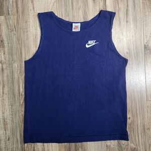Vintage 80s Nike Tank Top | Made in USA | Embroidered Logo | Red Gray Tag Sporty